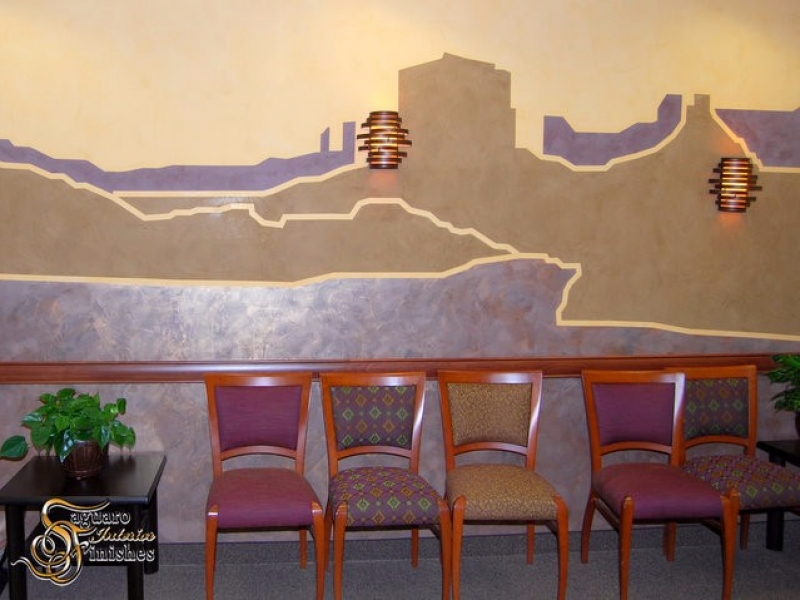 Desert mural in medical lobby