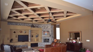 custom painted living room ceiling