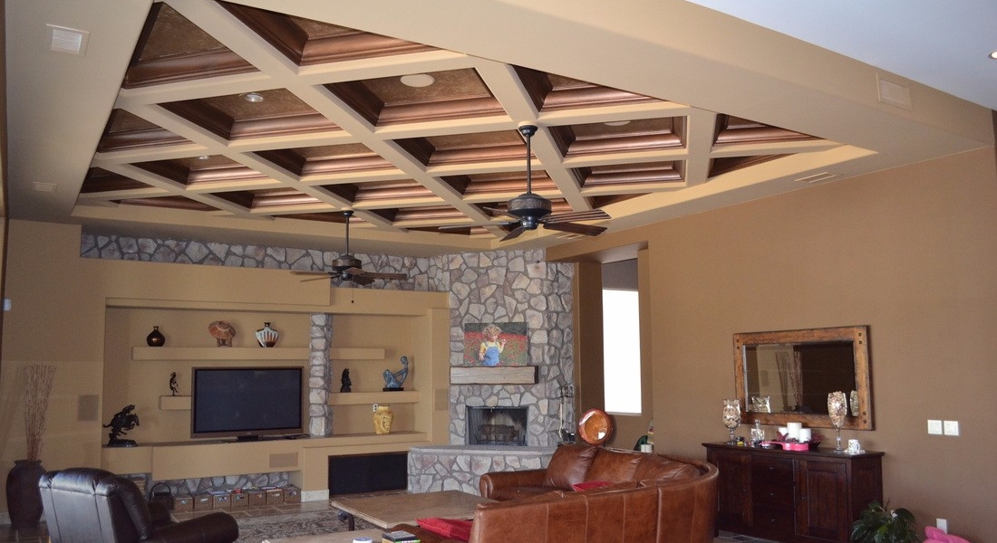 custom living room ceiling and paint
