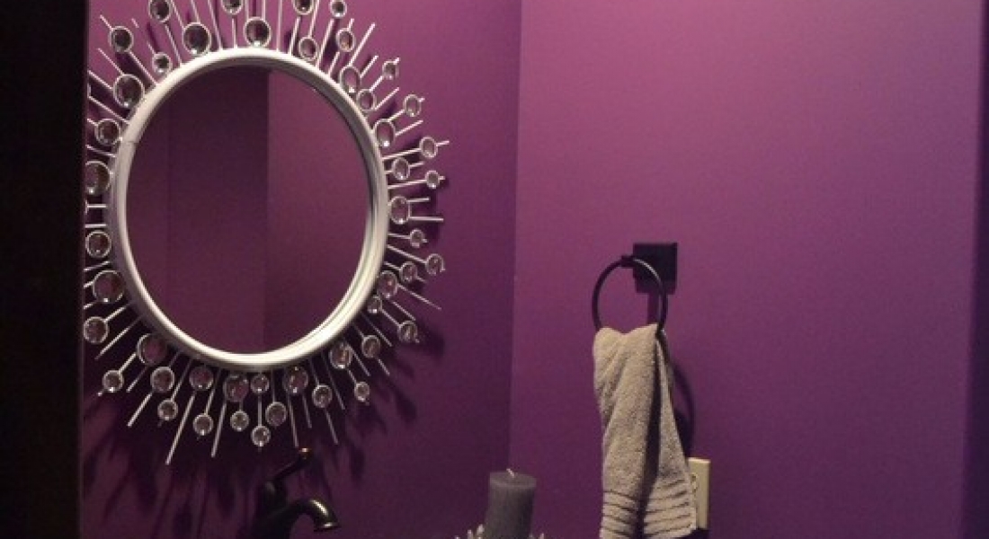 Purple painted bathroom
